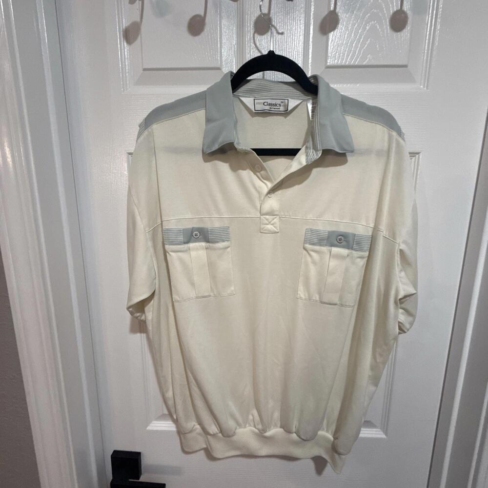 CLASSICS BY PALMLAND KNIT SHORT SLEEVE BANDED BOTTOM SHIRT - TAUPE